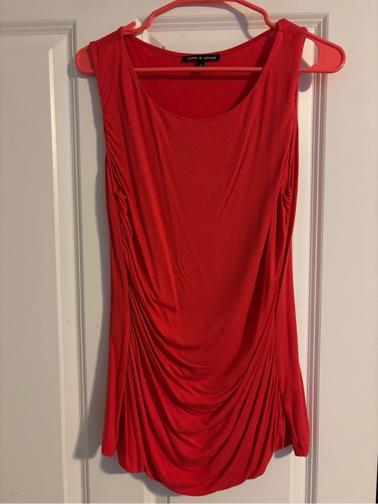 Cable & Gauge Tops - Cable & Gauge Red Draped Tank Top